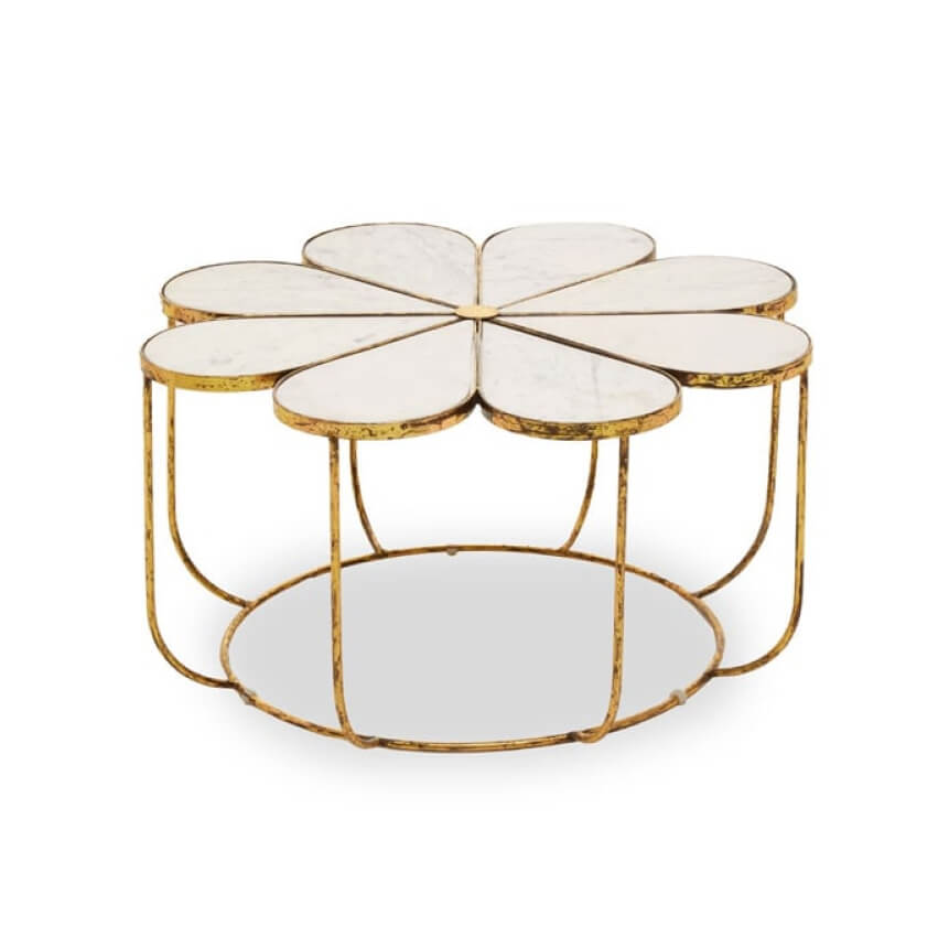 Mekbuda Petal White Marble Top Coffee